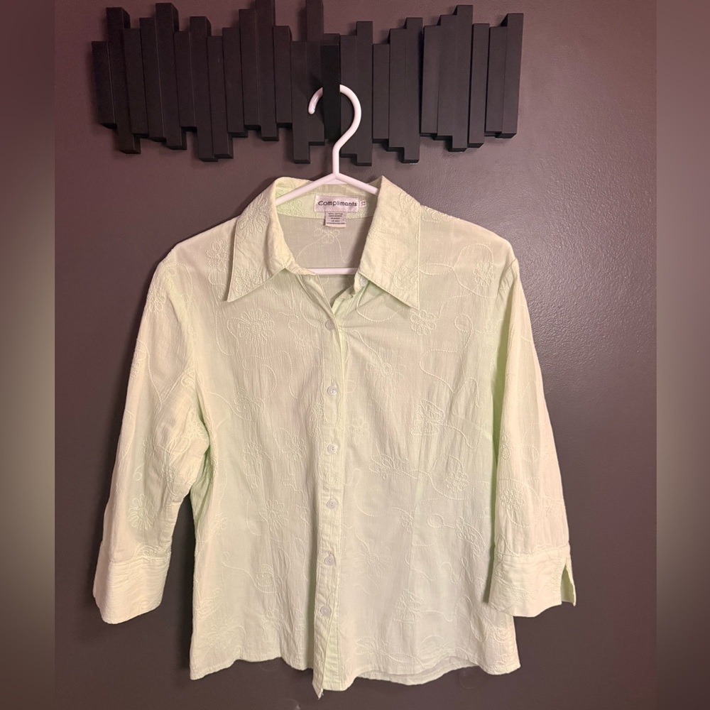 Women's Light Green Button Down Shirt